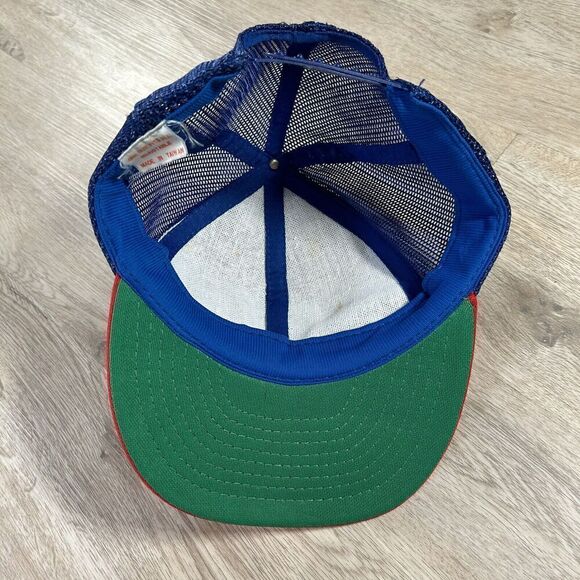 Vintage Texas Rangers Hat Snapback MLB Baseball Trucker Blue Red Cap - Picture 3 of 8